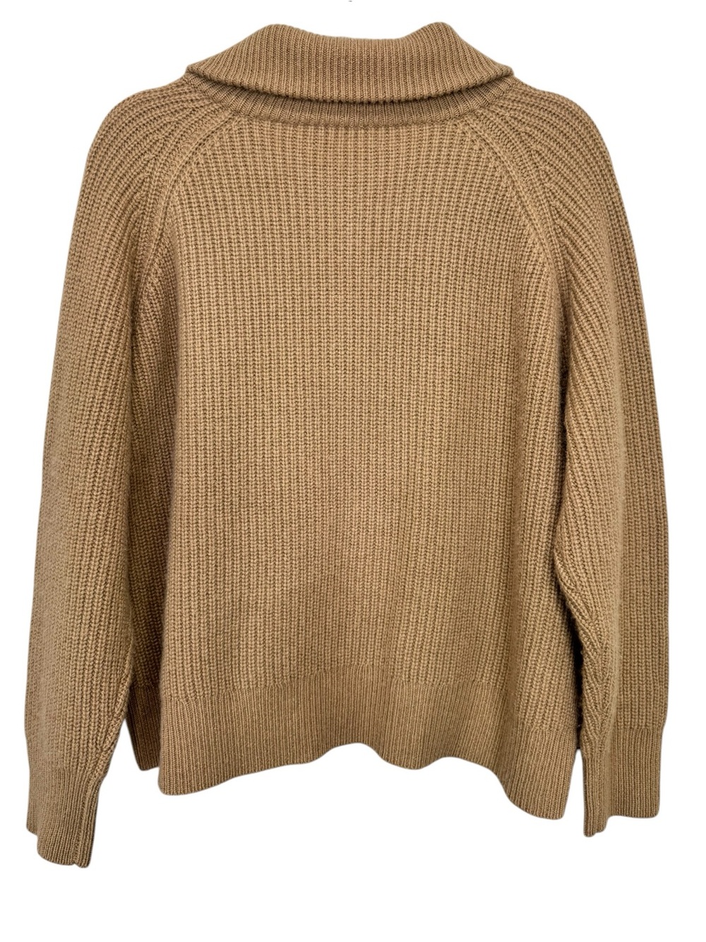 Nili Lotan Garza Cashmere Quarter Zip Sweater Camel Medium - Picture 8 of 11